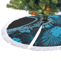Blue Hawaii Kukui Nut Lei Tree Skirt Hawaiian Pattern Monstera Tropical Vibes LT14 - Polynesian Pride