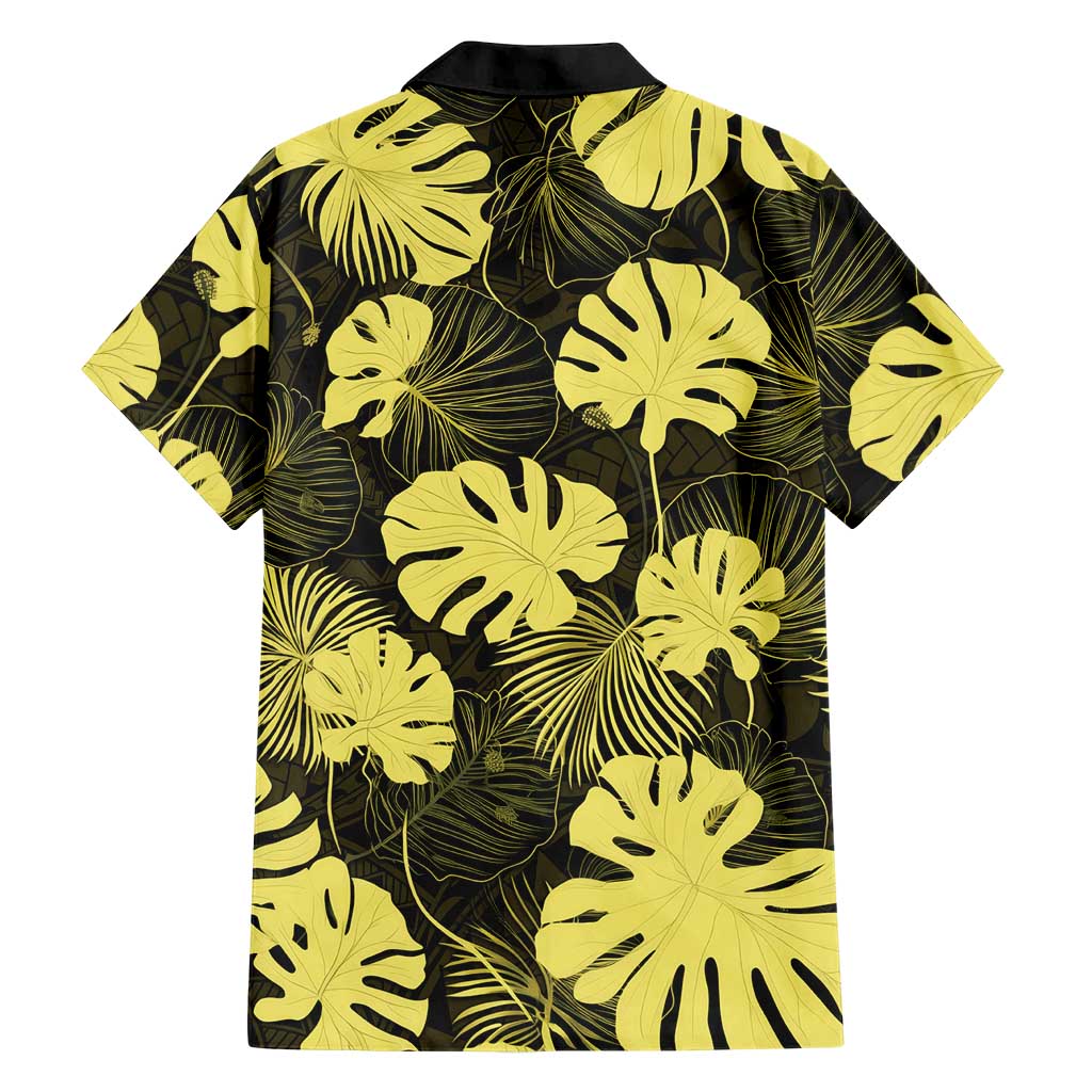 Yellow Hawaii Kukui Nut Lei Family Matching Puletasi and Hawaiian Shirt Hawaiian Pattern Monstera Tropical Vibes - Polynesian Pride