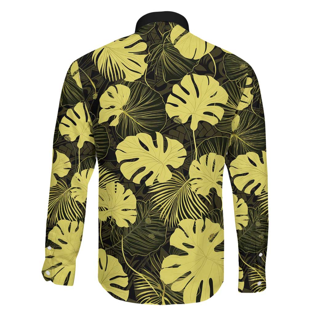 Yellow Hawaii Kukui Nut Lei Family Matching Puletasi and Hawaiian Shirt Hawaiian Pattern Monstera Tropical Vibes - Polynesian Pride