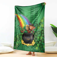 Hawaii Saint Patrick's Day Blanket Funny Leprechaun With Pot Of Gold - Polynesian Tattoo LT14 - Polynesian Pride