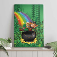 Hawaii Saint Patrick's Day Canvas Wall Art Funny Leprechaun With Pot Of Gold - Polynesian Tattoo LT14 - Polynesian Pride