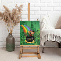 Hawaii Saint Patrick's Day Canvas Wall Art Funny Leprechaun With Pot Of Gold - Polynesian Tattoo LT14 - Polynesian Pride