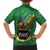 Hawaii Saint Patrick's Day Family Matching Long Sleeve Bodycon Dress and Hawaiian Shirt Funny Leprechaun With Pot Of Gold - Polynesian Tattoo