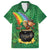 Hawaii Saint Patrick's Day Family Matching Long Sleeve Bodycon Dress and Hawaiian Shirt Funny Leprechaun With Pot Of Gold - Polynesian Tattoo