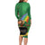 Hawaii Saint Patrick's Day Family Matching Long Sleeve Bodycon Dress and Hawaiian Shirt Funny Leprechaun With Pot Of Gold - Polynesian Tattoo