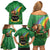 Hawaii Saint Patrick's Day Family Matching Off Shoulder Short Dress and Hawaiian Shirt Funny Leprechaun With Pot Of Gold - Polynesian Tattoo