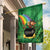 Hawaii Saint Patrick's Day Garden Flag Funny Leprechaun With Pot Of Gold - Polynesian Tattoo