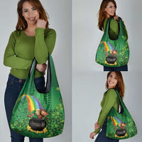 Hawaii Saint Patrick's Day Grocery Bag Funny Leprechaun With Pot Of Gold - Polynesian Tattoo LT14 - Polynesian Pride