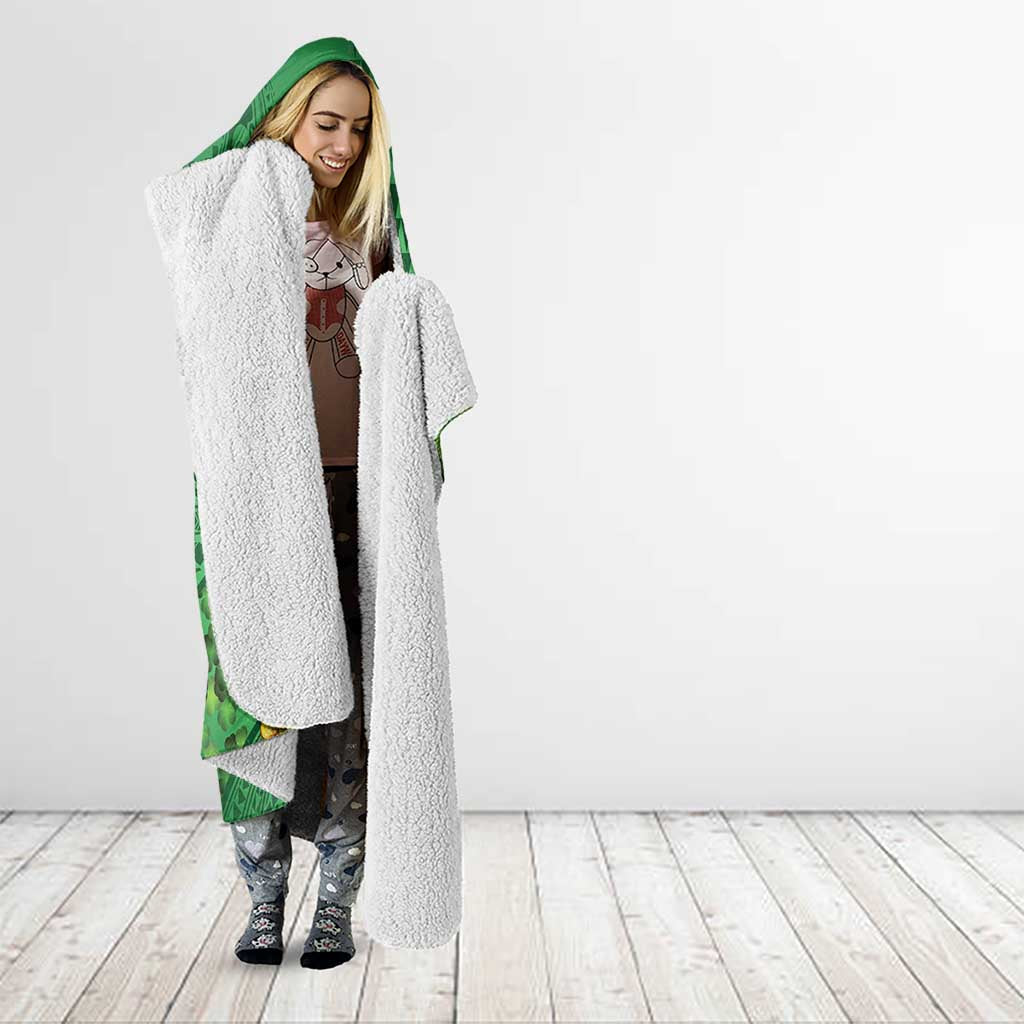 Hawaii Saint Patrick's Day Hooded Blanket Funny Leprechaun With Pot Of Gold - Polynesian Tattoo LT14 - Polynesian Pride