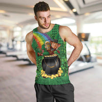 Hawaii Saint Patrick's Day Men Tank Top Funny Leprechaun With Pot Of Gold - Polynesian Tattoo LT14 Green - Polynesian Pride