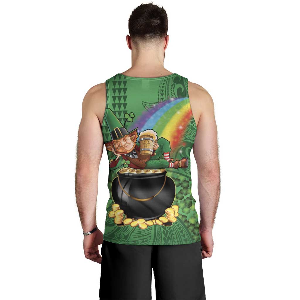 Hawaii Saint Patrick's Day Men Tank Top Funny Leprechaun With Pot Of Gold - Polynesian Tattoo LT14 - Polynesian Pride