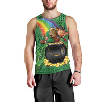 Hawaii Saint Patrick's Day Men Tank Top Funny Leprechaun With Pot Of Gold - Polynesian Tattoo LT14 - Polynesian Pride