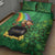 Hawaii Saint Patrick's Day Quilt Bed Set Funny Leprechaun With Pot Of Gold - Polynesian Tattoo