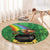 Hawaii Saint Patrick's Day Round Carpet Funny Leprechaun With Pot Of Gold - Polynesian Tattoo