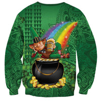 Hawaii Saint Patrick's Day Sweatshirt Funny Leprechaun With Pot Of Gold - Polynesian Tattoo LT14 - Polynesian Pride