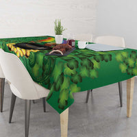 Hawaii Saint Patrick's Day Tablecloth Funny Leprechaun With Pot Of Gold - Polynesian Tattoo LT14 - Polynesian Pride
