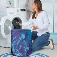 Purple Paradise Polynesia Jellyfish Laundry Basket Plumeria Polynesian Tattoo Glowing Vibes LT14 - Polynesian Pride
