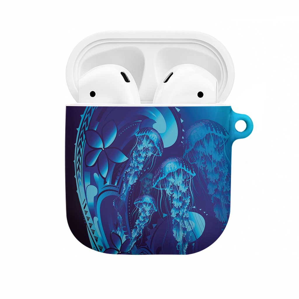 Purple Paradise Polynesia Jellyfish AirPods Case Plumeria Polynesian Tattoo Glowing Vibes LT14 Purple - Polynesian Pride