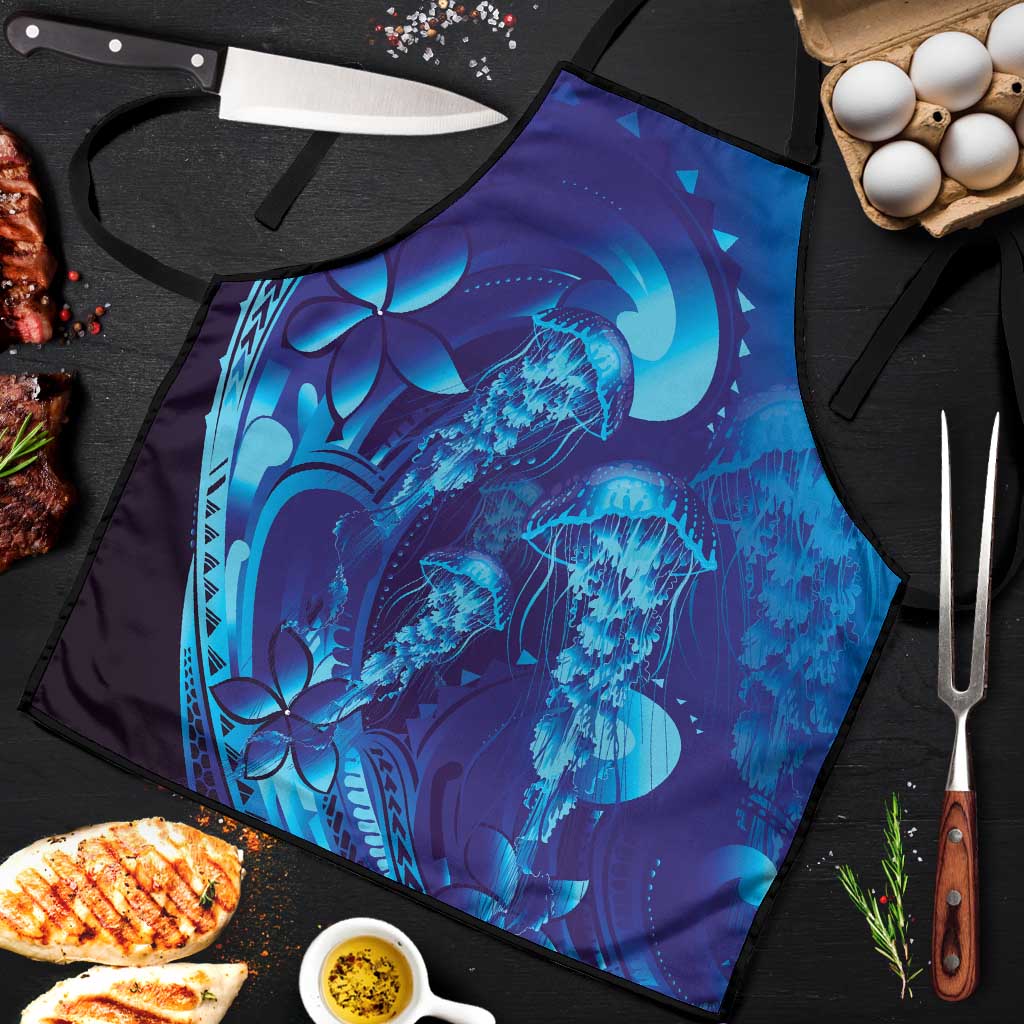 Purple Paradise Polynesia Jellyfish Apron Plumeria Polynesian Tattoo Glowing Vibes LT14 Purple - Polynesian Pride