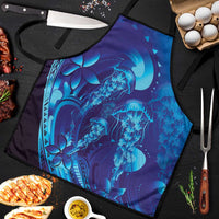 Purple Paradise Polynesia Jellyfish Apron Plumeria Polynesian Tattoo Glowing Vibes LT14 Purple - Polynesian Pride