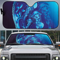 Purple Paradise Polynesia Jellyfish Auto Sun Shade Plumeria Polynesian Tattoo Glowing Vibes LT14 Purple - Polynesian Pride