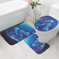 Purple Paradise Polynesia Jellyfish Bathroom Set Plumeria Polynesian Tattoo Glowing Vibes LT14 - Polynesian Pride