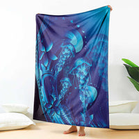 Purple Paradise Polynesia Jellyfish Blanket Plumeria Polynesian Tattoo Glowing Vibes LT14 - Polynesian Pride