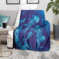 Purple Paradise Polynesia Jellyfish Blanket Plumeria Polynesian Tattoo Glowing Vibes LT14 - Polynesian Pride