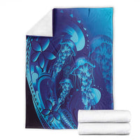 Purple Paradise Polynesia Jellyfish Blanket Plumeria Polynesian Tattoo Glowing Vibes LT14 - Polynesian Pride