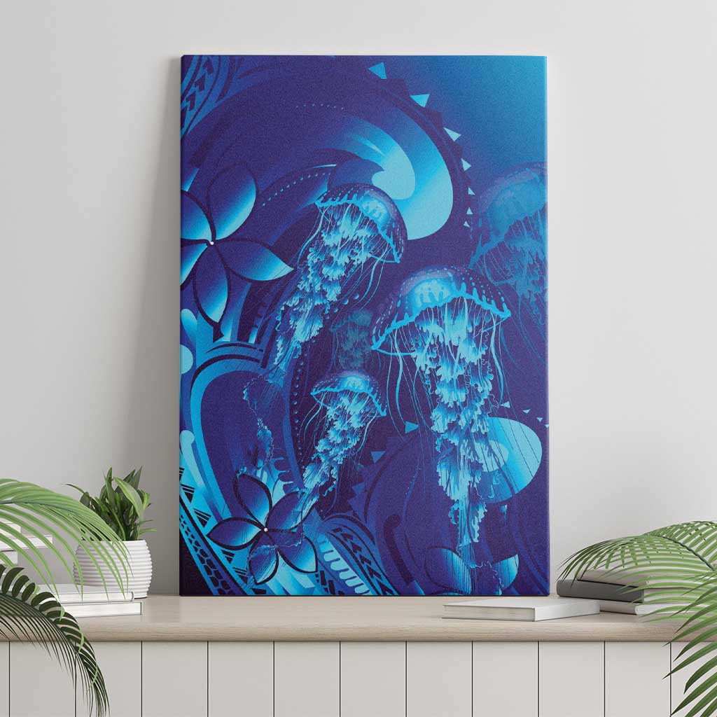Purple Paradise Polynesia Jellyfish Canvas Wall Art Plumeria Polynesian Tattoo Glowing Vibes LT14 - Polynesian Pride