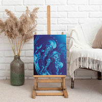 Purple Paradise Polynesia Jellyfish Canvas Wall Art Plumeria Polynesian Tattoo Glowing Vibes LT14 - Polynesian Pride