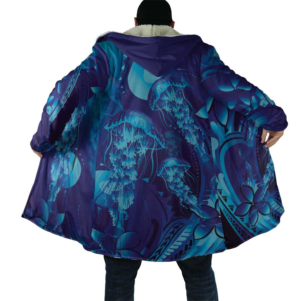 Purple Paradise Polynesia Jellyfish Cloak Plumeria Polynesian Tattoo Glowing Vibes LT14 - Polynesian Pride