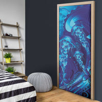 Purple Paradise Polynesia Jellyfish Door Cover Plumeria Polynesian Tattoo Glowing Vibes LT14 - Polynesian Pride