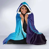 Purple Paradise Polynesia Jellyfish Hooded Blanket Plumeria Polynesian Tattoo Glowing Vibes LT14 - Polynesian Pride