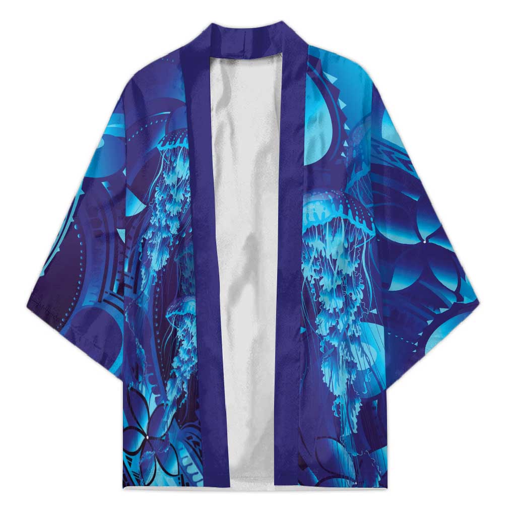 Purple Paradise Polynesia Jellyfish Kimono Plumeria Polynesian Tattoo Glowing Vibes LT14 Unisex Purple - Polynesian Pride