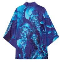 Purple Paradise Polynesia Jellyfish Kimono Plumeria Polynesian Tattoo Glowing Vibes LT14 - Polynesian Pride
