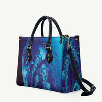 Purple Paradise Polynesia Jellyfish Leather Bag Plumeria Polynesian Tattoo Glowing Vibes