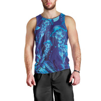 Purple Paradise Polynesia Jellyfish Men Tank Top Plumeria Polynesian Tattoo Glowing Vibes LT14 - Polynesian Pride
