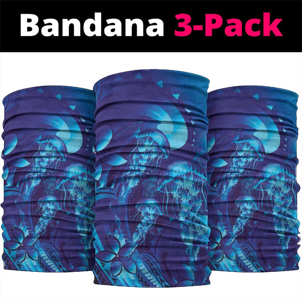 Purple Paradise Polynesia Jellyfish Neck Gaiter Plumeria Polynesian Tattoo Glowing Vibes LT14 package One Size: 25*50cm Purple - Polynesian Pride