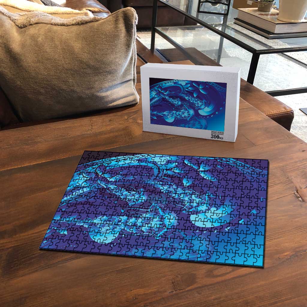 Purple Paradise Polynesia Jellyfish Puzzle Plumeria Polynesian Tattoo Glowing Vibes LT14 - Polynesian Pride