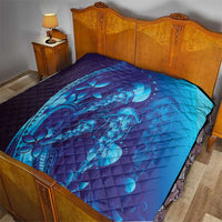 Purple Paradise Polynesia Jellyfish Quilt Plumeria Polynesian Tattoo Glowing Vibes