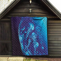 Purple Paradise Polynesia Jellyfish Quilt Plumeria Polynesian Tattoo Glowing Vibes
