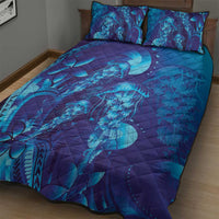 Purple Paradise Polynesia Jellyfish Quilt Bed Set Plumeria Polynesian Tattoo Glowing Vibes LT14 - Polynesian Pride