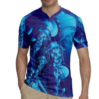 Purple Paradise Polynesia Jellyfish Rugby Jersey Plumeria Polynesian Tattoo Glowing Vibes LT14 - Polynesian Pride