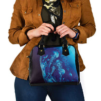 Purple Paradise Polynesia Jellyfish Shoulder Handbag Plumeria Polynesian Tattoo Glowing Vibes LT14 - Polynesian Pride