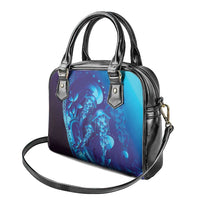 Purple Paradise Polynesia Jellyfish Shoulder Handbag Plumeria Polynesian Tattoo Glowing Vibes LT14 - Polynesian Pride