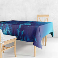 Purple Paradise Polynesia Jellyfish Tablecloth Plumeria Polynesian Tattoo Glowing Vibes LT14 - Polynesian Pride