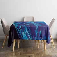 Purple Paradise Polynesia Jellyfish Tablecloth Plumeria Polynesian Tattoo Glowing Vibes LT14 - Polynesian Pride