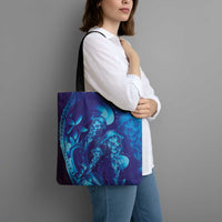 Purple Paradise Polynesia Jellyfish Tote Bag Plumeria Polynesian Tattoo Glowing Vibes LT14 - Polynesian Pride