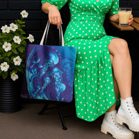 Purple Paradise Polynesia Jellyfish Tote Bag Plumeria Polynesian Tattoo Glowing Vibes LT14 - Polynesian Pride
